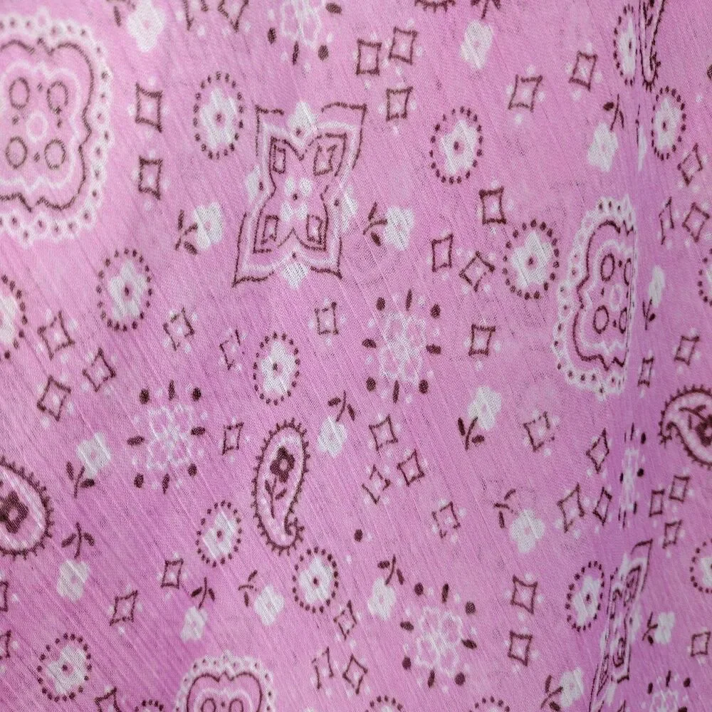 NEW Aerie Bandana Paisley Print Chiffon Cape Coverup Women Size OS One Size Pink - Picture 3 of 6